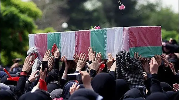 تشییع پیکر شهید دفاع مقدس محمد رضا رسولی در کرج  