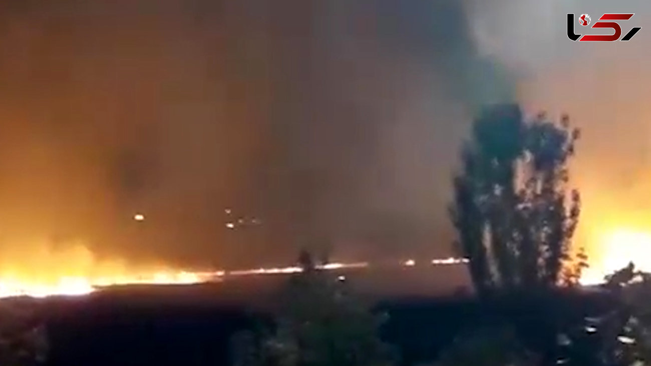 آتش سوزی گسترده در فرودگاه قلعه مرغی تهران + فیلم 