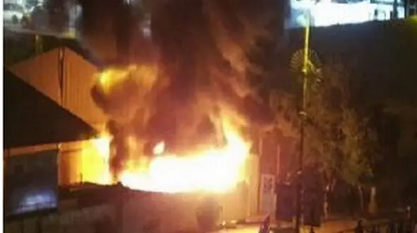 آتش زدن موکب‌های حسینی توسط آشوبگران