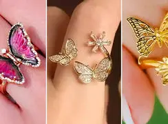 جدیدترین انگشتر پروانه ای طلا دخترانه کیوت