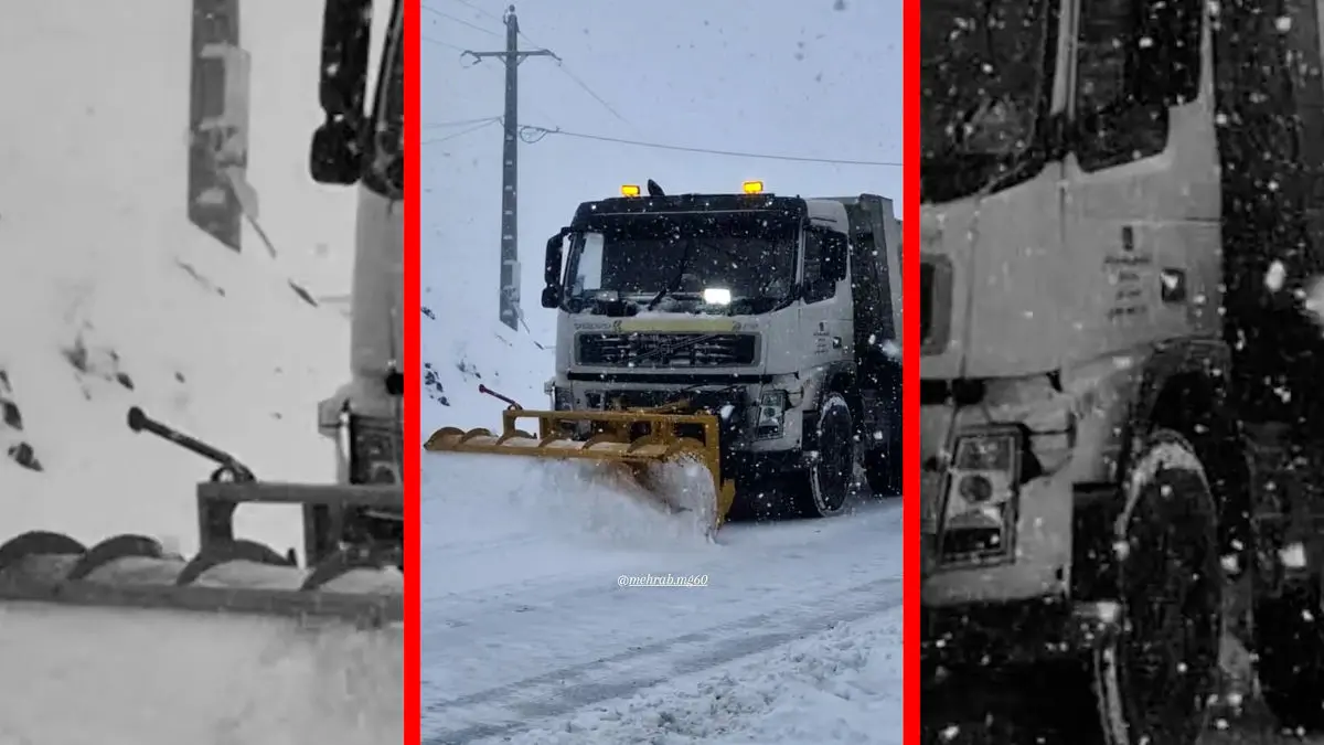 فیلم بارش شدید برف در اسب وونی تالش