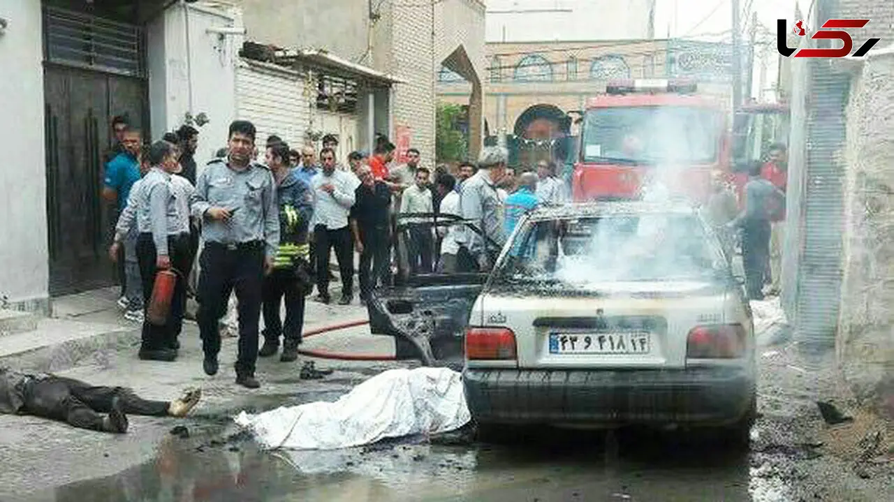 مرد اهوازی زن سابقش را داخل پراید به آتش کشید + عکس 16+