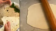 لواش خونگی نرم، نازک و پر از حباب / فیلم