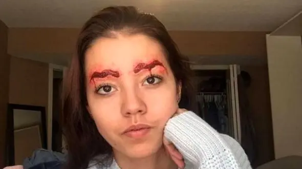  رازابروهای خونین و چهره ترسناک دختر جوان فاش شد+ تصاویر