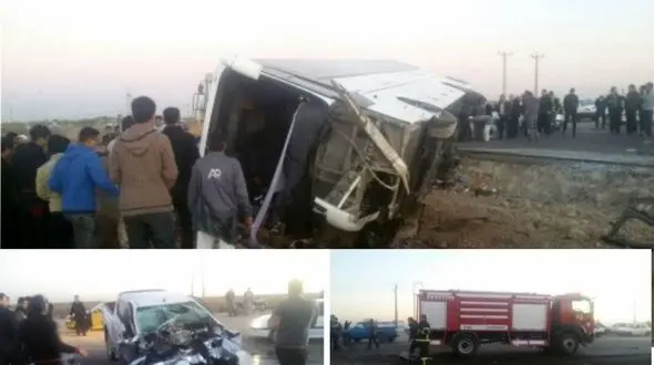 ۲۴ نجاتگر به محل واژگونی اتوبوس دانش آموزان اعزام شدند