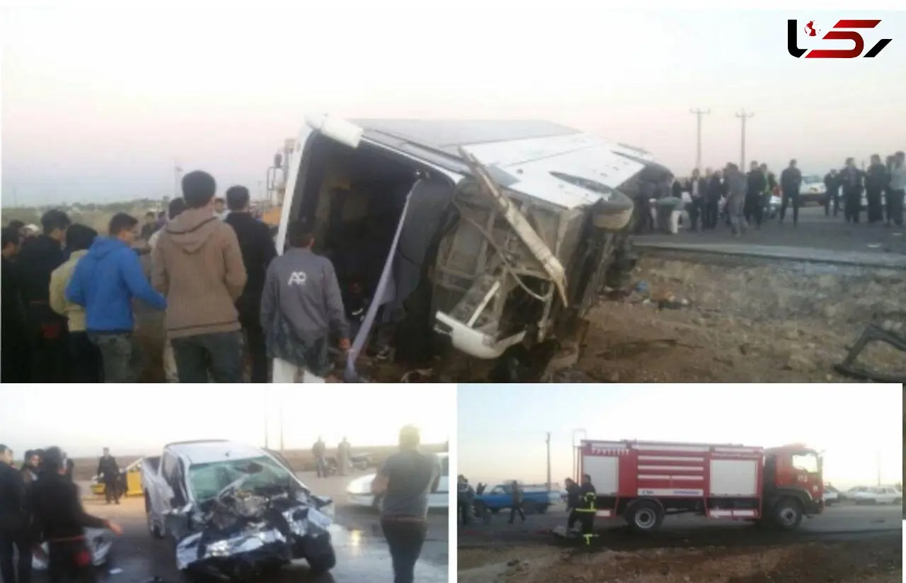 ۲۴ نجاتگر به محل واژگونی اتوبوس دانش آموزان اعزام شدند