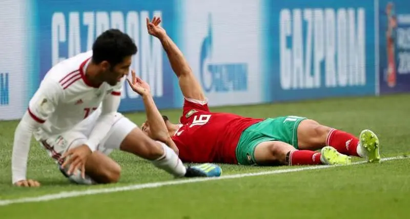 بازیکن مراکش ضربه مغزی شد!