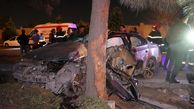 مرگ هولناک راننده بی ام دبلیو در تصادف با درخت در اصفهان + عکس و جزییات