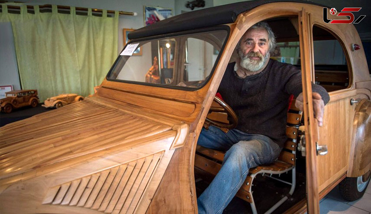 6 سال تلاش یک نجار  برای ساخت خودرو ژیان چوبی که حرکت می کند+ عکس