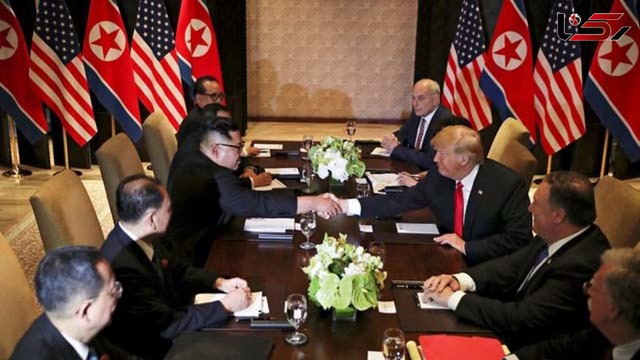 شوخی خنده دار و عجیب ترامپ با رهبر کره شمالی سر میز غذاخوری +فیلم