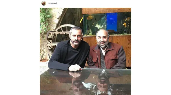 علیرام نورایی در کنار روحانی معروف +عکس