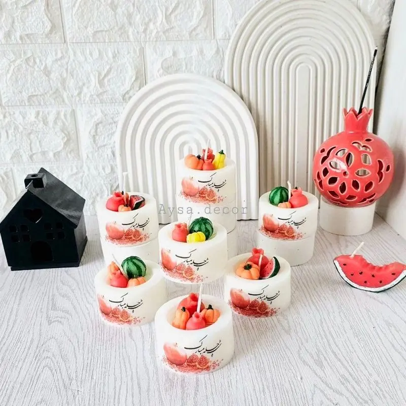 مدل شمع یلدایی | مدل شمع یلدایی جدید ۱۴۰۴ با طرح انار و هندوانه که عروس های باسلیقه عاشقشن!