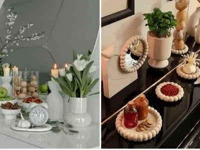 سفره هفت سین مدرن برای نوروز 1405| چیدمانی حرفه ای و متفاوت برای نو عروس ها