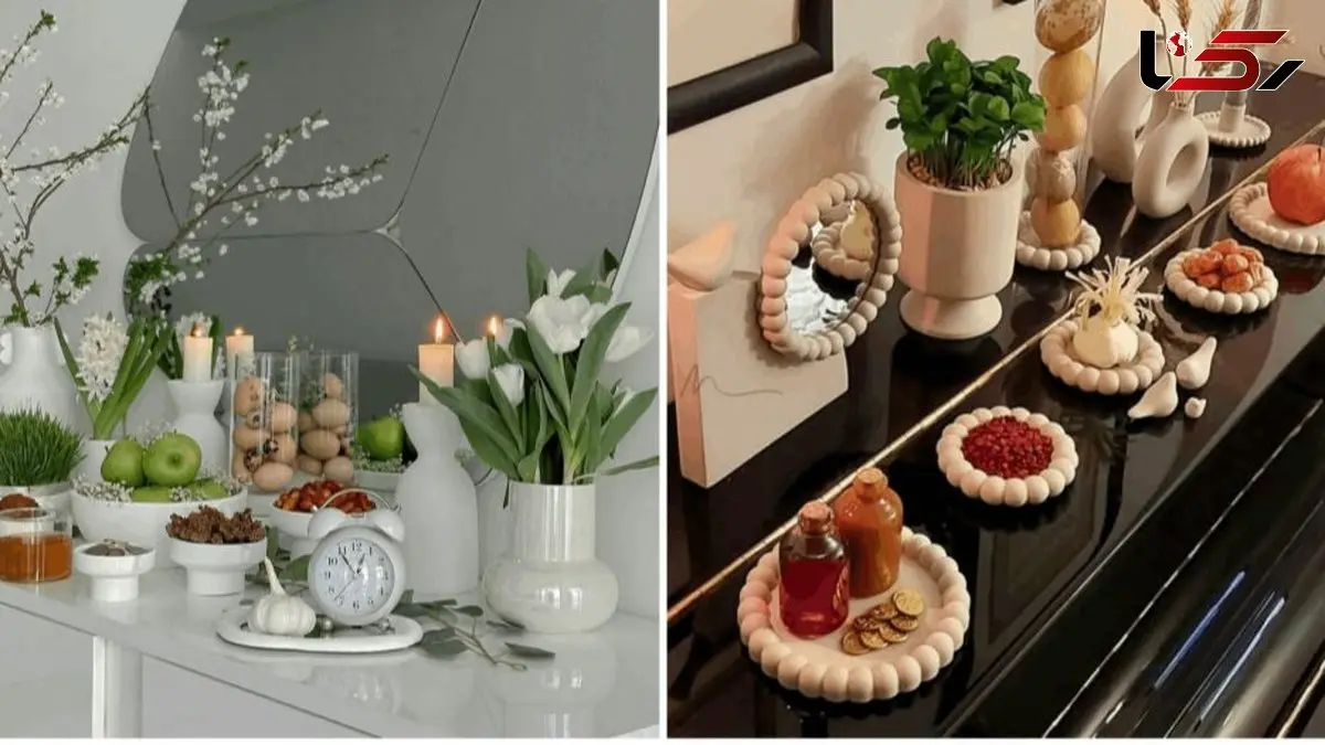 سفره هفت سین مدرن برای نوروز 1405| چیدمانی حرفه ای و متفاوت برای نو عروس ها