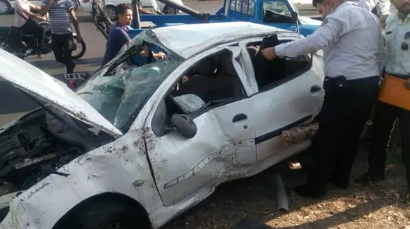نجات معجزه آسای راننده پژو 206 در بزرگراه بابایی + عکس