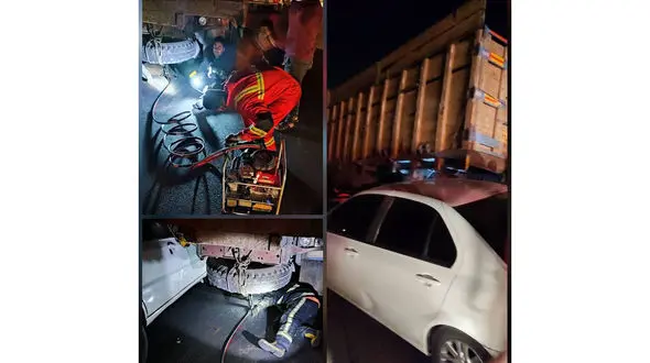 امدادرسانی آتش‌نشانان جلیل‌آباد به سانحه رانندگی‌ در پیشوا+ عکس