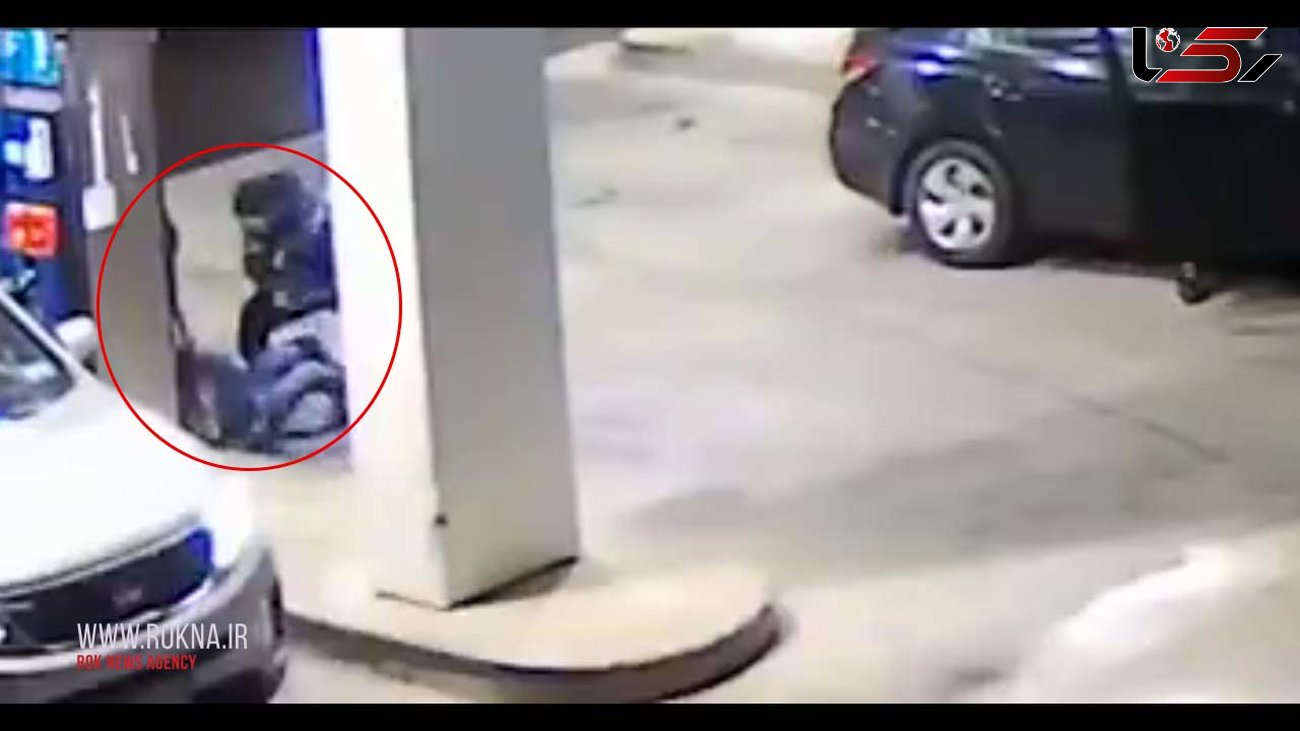 فیلم دیدنی دعوای یک مرد با 2 دزد خشن  در پمپ بنزین + فیلم 