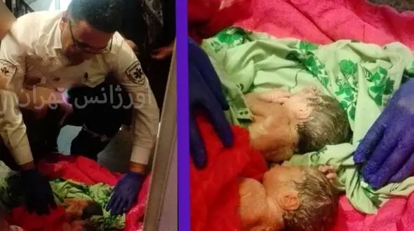 تولد دوقلوهای پسر در آمبولانس تهران