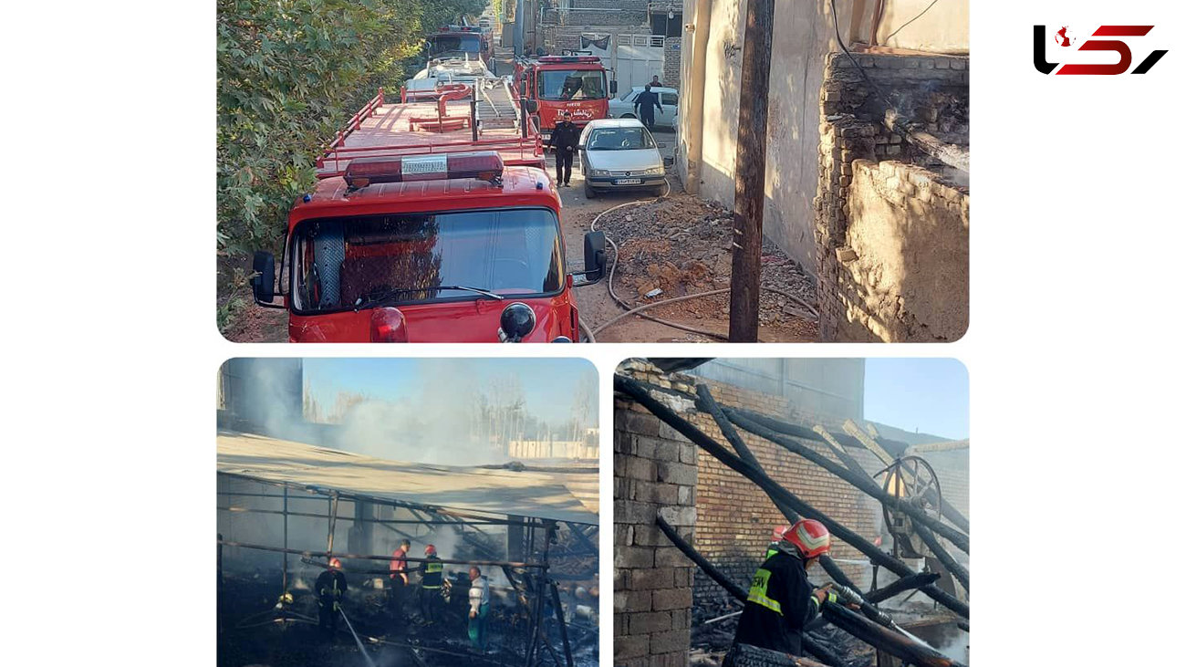 آتش سوزی در کارگاه چوب بری در خمینی شهر