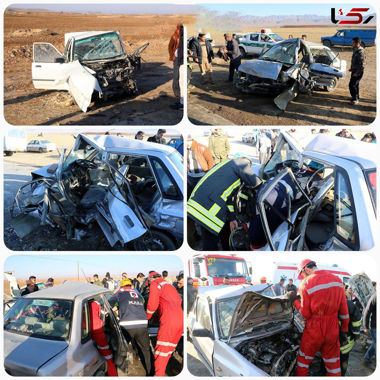 زندانی شدن 2 راننده در تصادف حومه مشهد + عکس