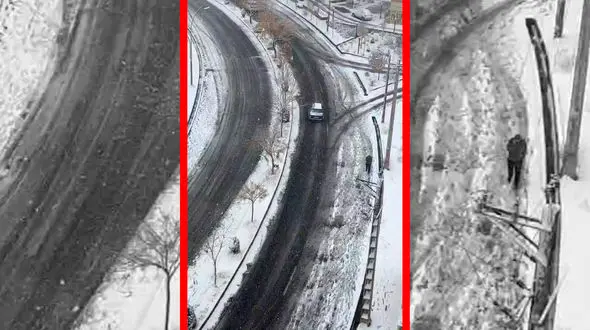 فیلم خیابان‌ها و کوچه‌های برفی اراک