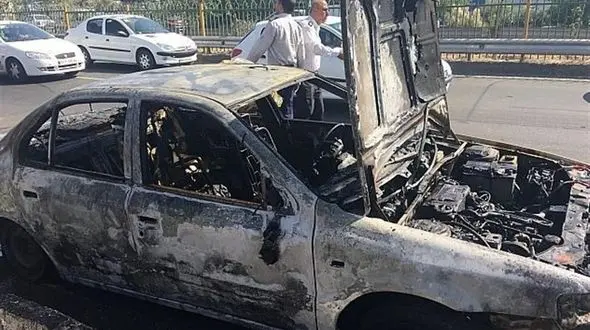  سوختن سمند در جاده مخصوص کرج + تصاویر 