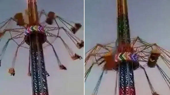 لحظۀ وحشتناک سقوط وسیلۀ بازی در شهربازی + فیلم