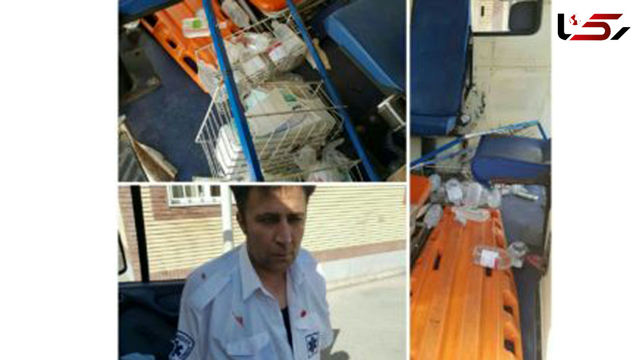 حمله افراد ناشناس به آمبولانس اورژانس بهارستان + عکس