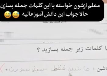فیلم/ بازم ماه مهرو خلاقیت های خنده دار دانش آموز ایرانی در جمله سازی/ ماشاالله هرچی آهنگ ترند تابستون بوده حفظ کرده