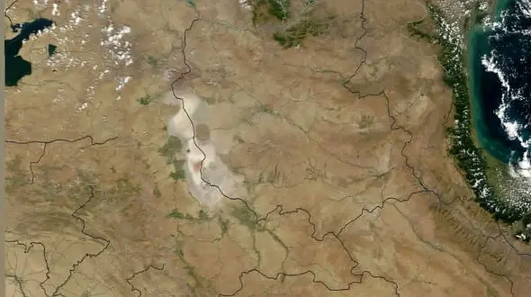 دریاچه ارومیه به طور کامل محو شد + جدیدترین عکس ناسا از دریاچه ارومیه