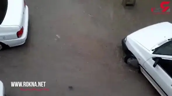 خیابانی در رشت که تبدیل به دریاچه شد +تصویر