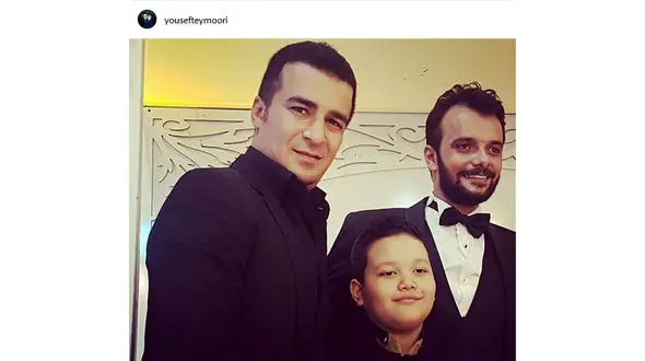 یوسف تیموری و پسر دورگه اش در یک عروسی +عکس