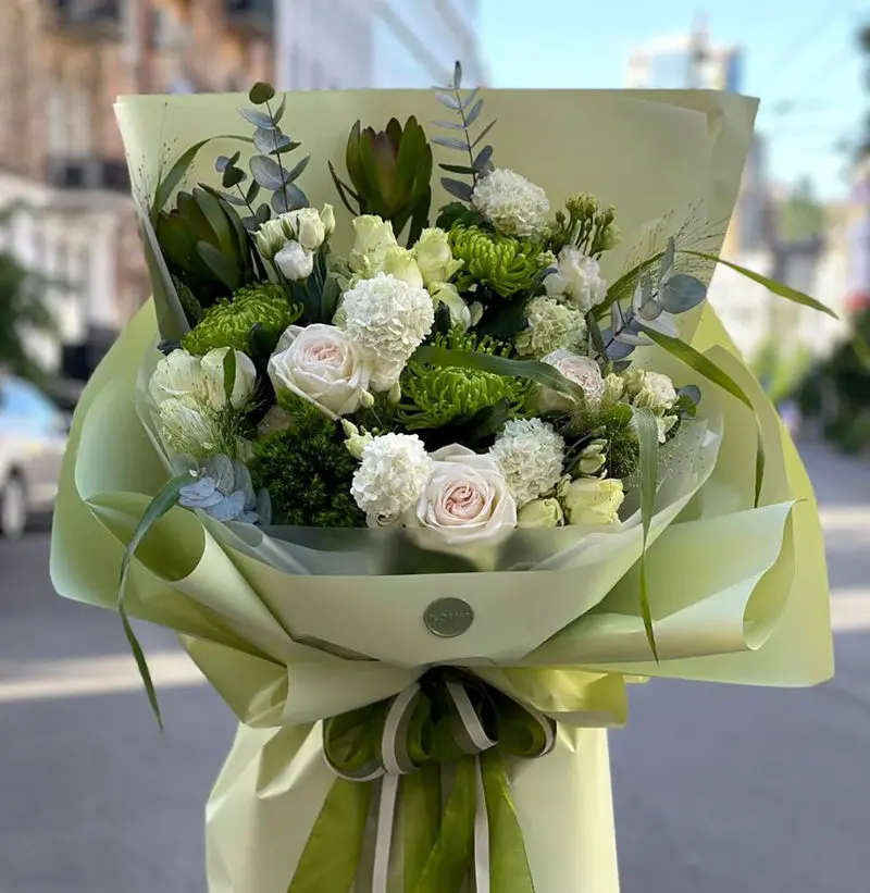 دسته گل سبز عروس