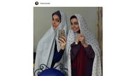 سلفی شیطنت آمیز دو بازیگر زن با چادر رنگی +عکس