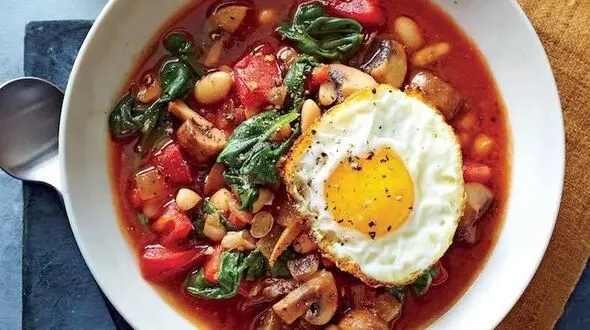 خوراک لوبیا سفید غذایی متفاوت با طعم سبزیجات