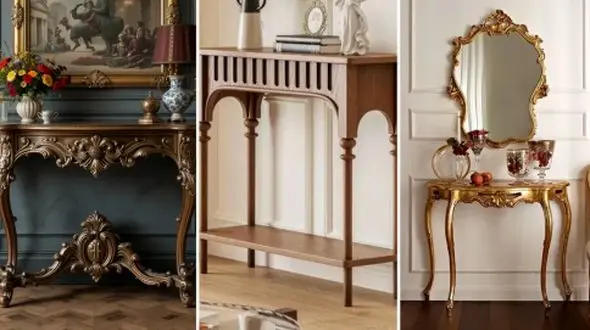 زیباترین کنسول‌ های چوبی وینتیج برای دکوراسیون مدرن