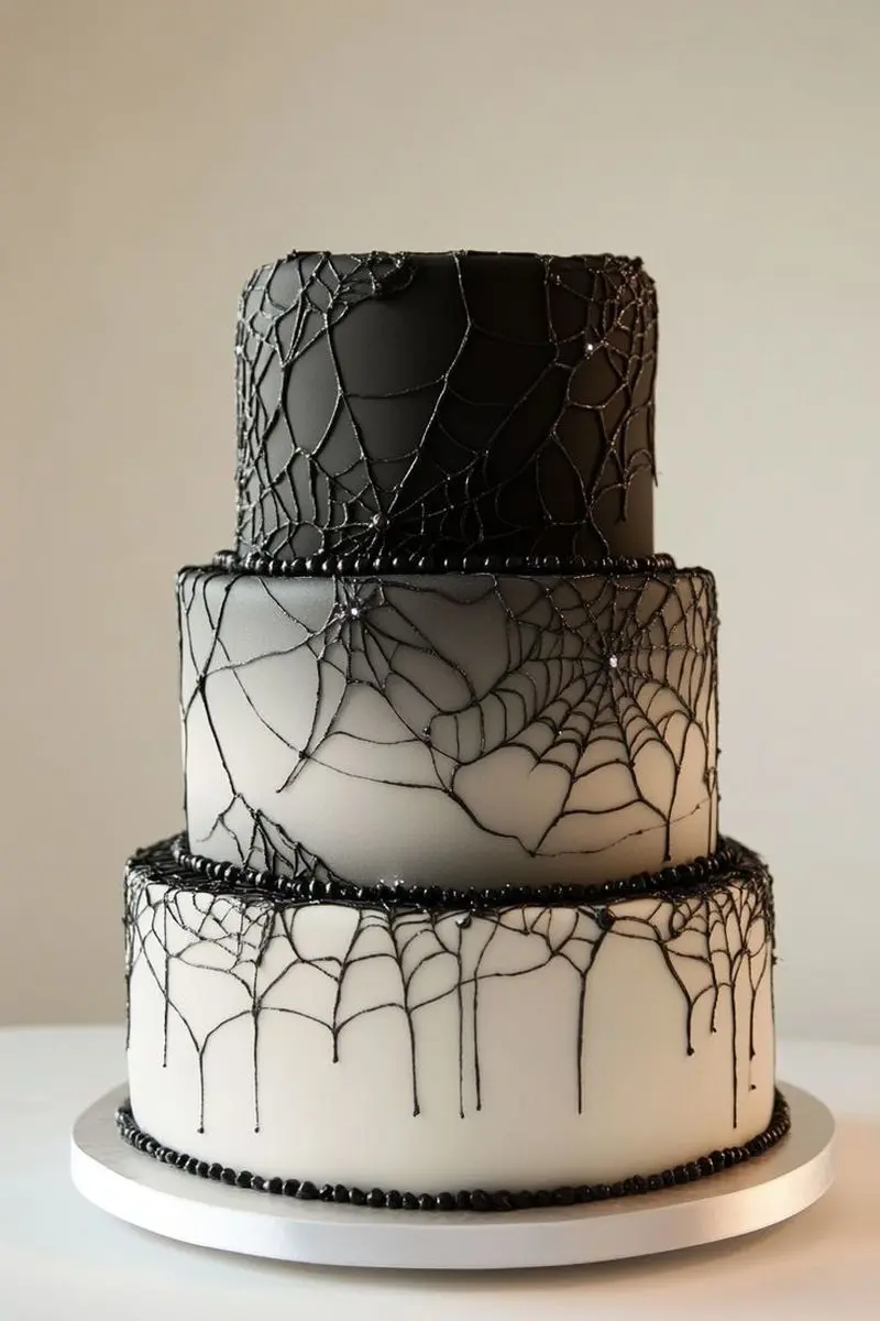 کیک تولد سیاه و سفید