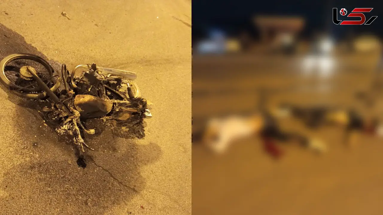 مرگ 2 پسر جوان زنجانی در تصادف هولناک با کامیون آمیکو / موتورسیکلتشان هم در آتش سوخت!