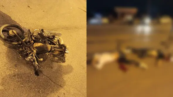 مرگ 2 پسر جوان زنجانی در تصادف هولناک با کامیون آمیکو / موتورسیکلتشان هم در آتش سوخت!