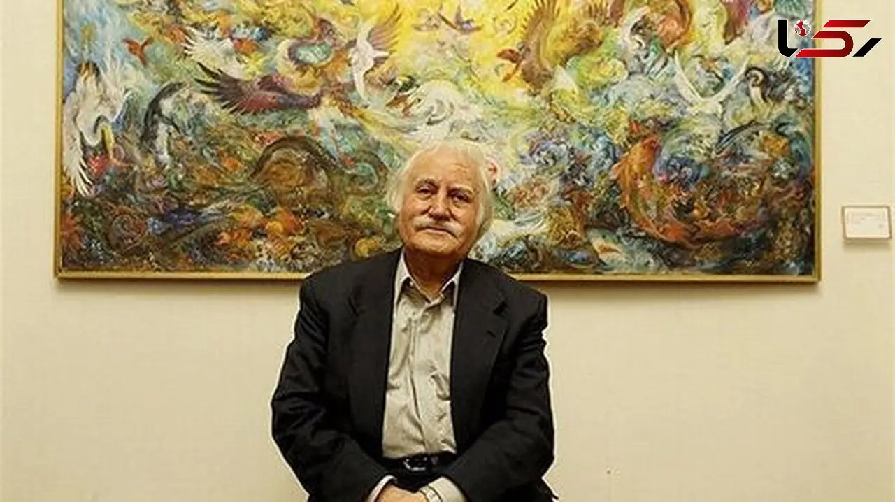 نگاهی به چیدمان منزل استاد فرشچیان در ایران و آمریکا مزین به آثار هنری ایشان/ کاغذ دیواری های نفیس، تابلو قلم زنی، کنده کاری 