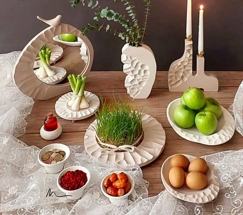 سفره هفت سین مدرن برای نوروز ۱۴۰۵ | شیک ترین مدل سفره هفت سین مدرن برای نوروز ۱۴۰۵ با بهترین ایده ها مخصوص نو عروس های باسلیقه!
