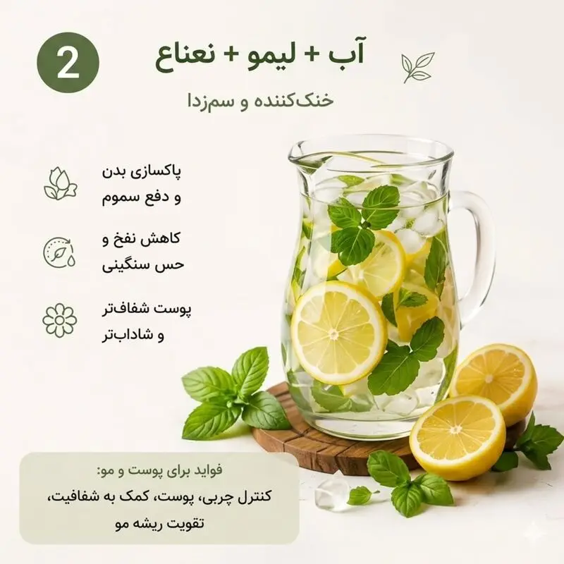 آب و لیمو و نعناع