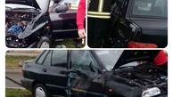 واژگونی خودروی پرایددر مسکن مهر رشت + عکس
