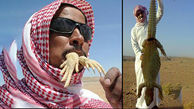 این مرد سعودی مامولک ها را خام خام می خورد + فیلم و عکس