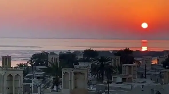 یکی از زیباترین غروب ها در روستای لافت + فیلم