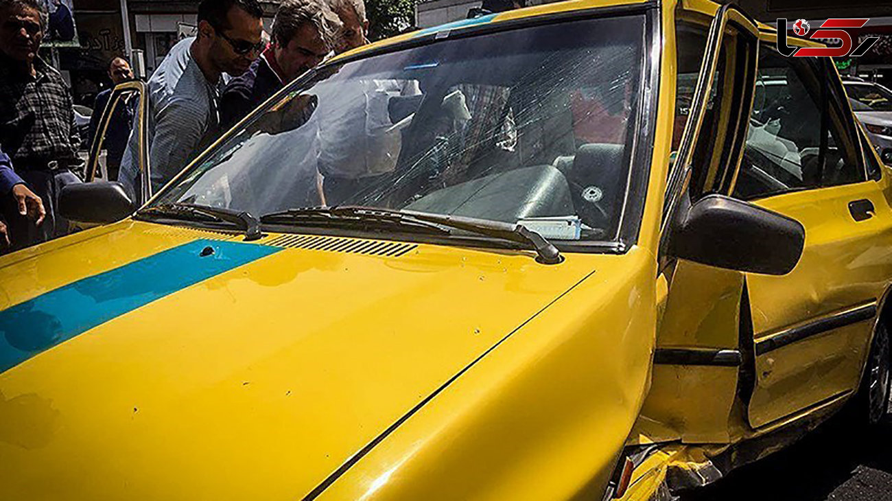 تصادف  تاکسی با موتورسیکلت در بزرگراه نواب  + عکس