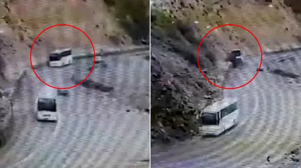 فیلم برخورد اتوبوس مسافری به کوه در جاده هراز / 16 نفر مصدوم شدند +عکس