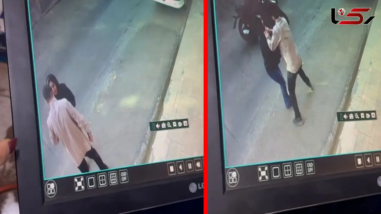فیلم صحنه گردنبندقاپی 2 پسر چاقوکش از دختری در مرکز تهران