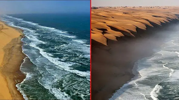 دریا در کنار صحرا