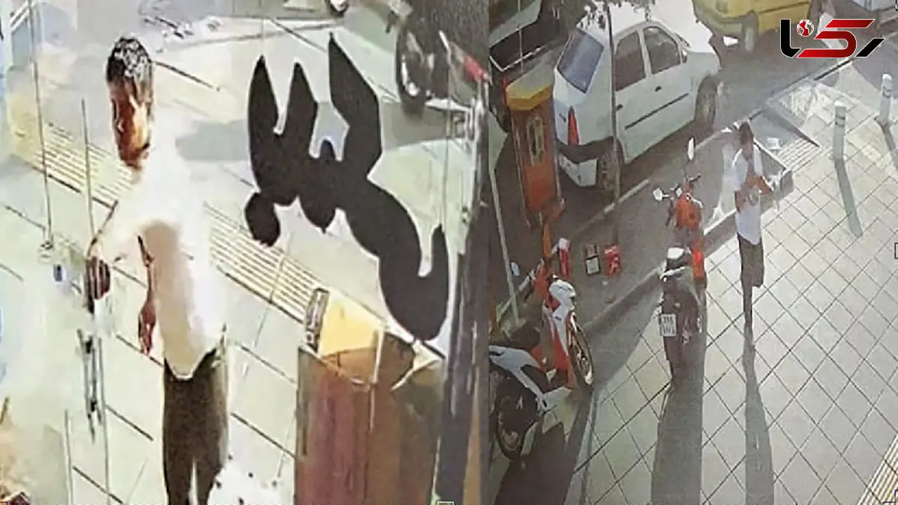 عکس / این قاتل فراری را می شناسید ؟! / به این شماره ها زنگ بزنید / آدم سوزی مرگبار در فروشگاه لوازم یدکی مشهد 